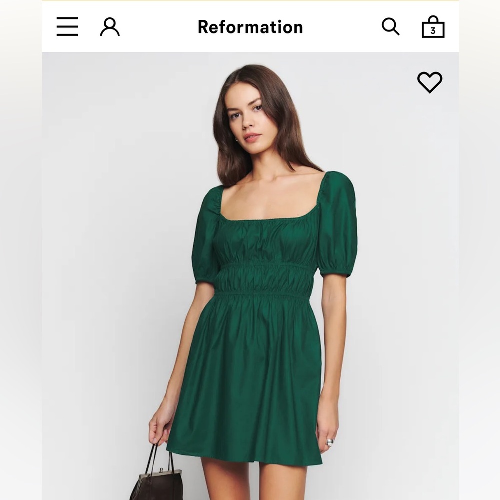 Reformation Woods Dress Emerald - Size M